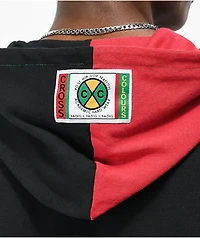 Cross Colors Red, Green, & Black Colorblock Baseball Hoodie