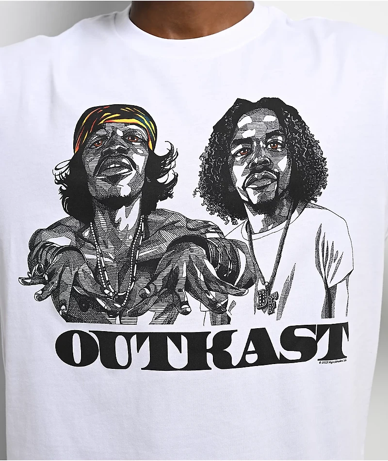 Cross Colors x Outkast Line Art White Oversized T-Shirt