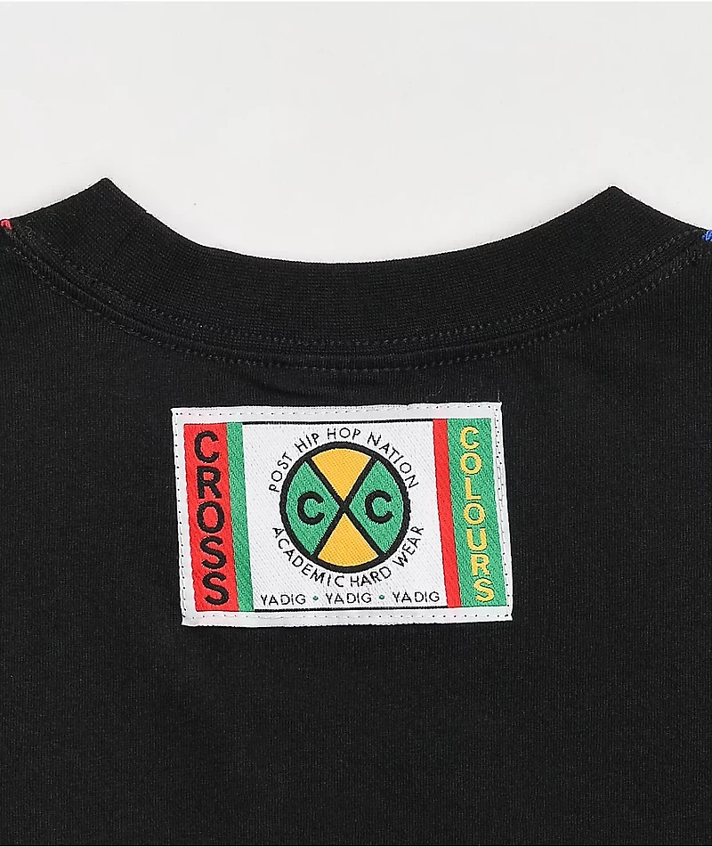 Cross Colours Assorted Black Colorblock Crop T-Shirt