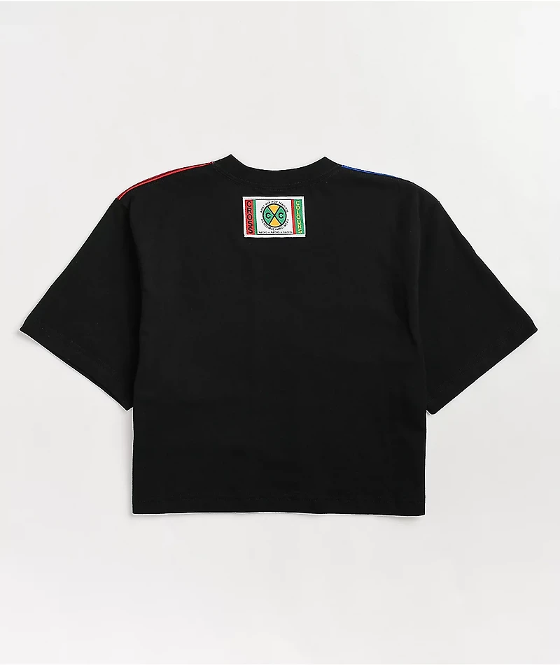 Cross Colours Assorted Black Colorblock Crop T-Shirt