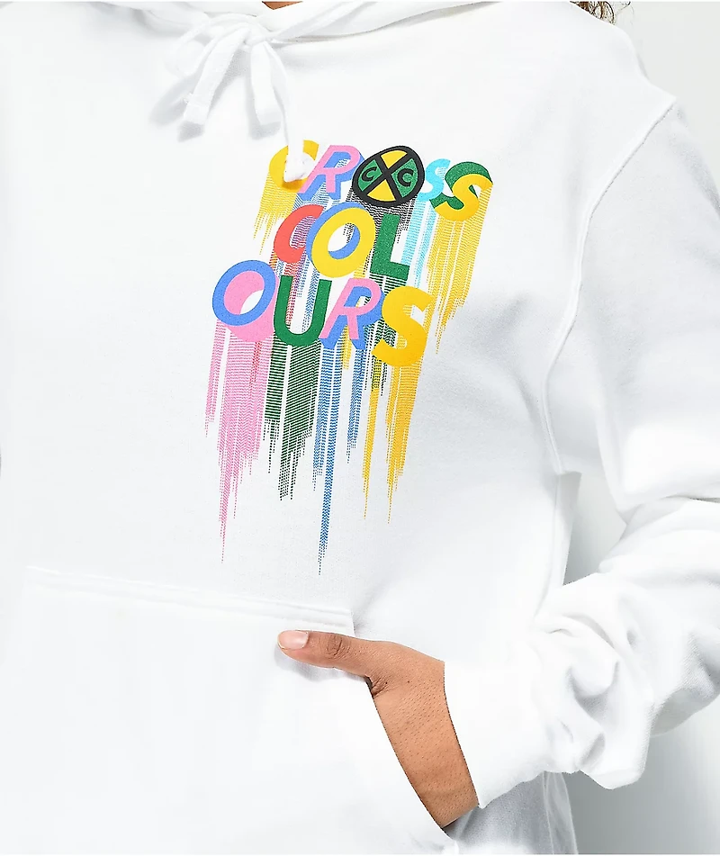 Cross Colours Color Drip White Hoodie