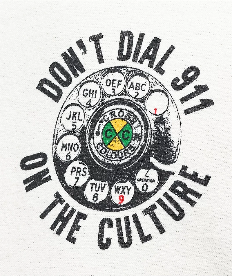 Cross Colours Don't Dial 911 Natural T-Shirt