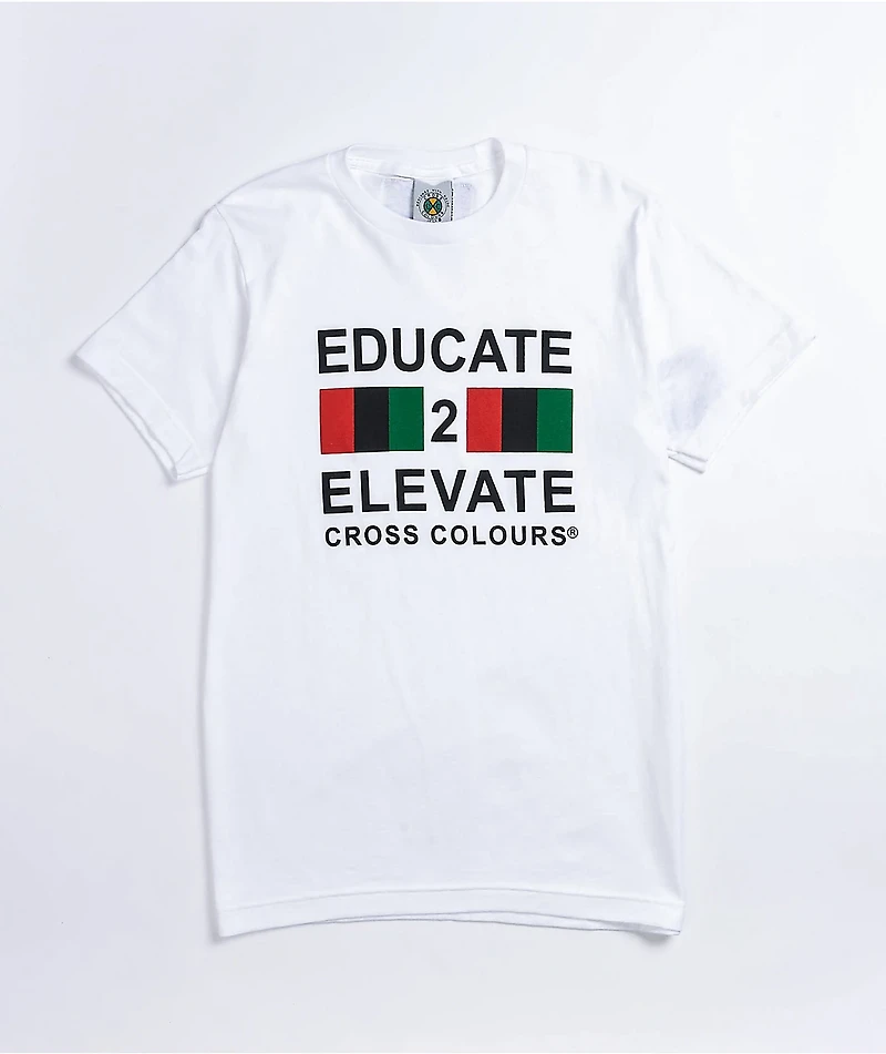 Cross Colours Educate 2 Elevate White T-Shirt