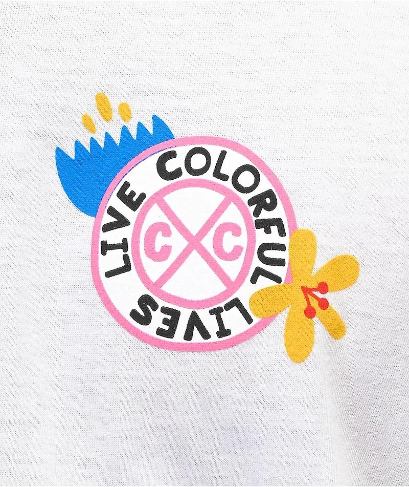 Cross Colours Live Colorful Lives White Long Sleeve T-Shirt