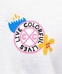 Cross Colours Live Colorful Lives White Long Sleeve T-Shirt