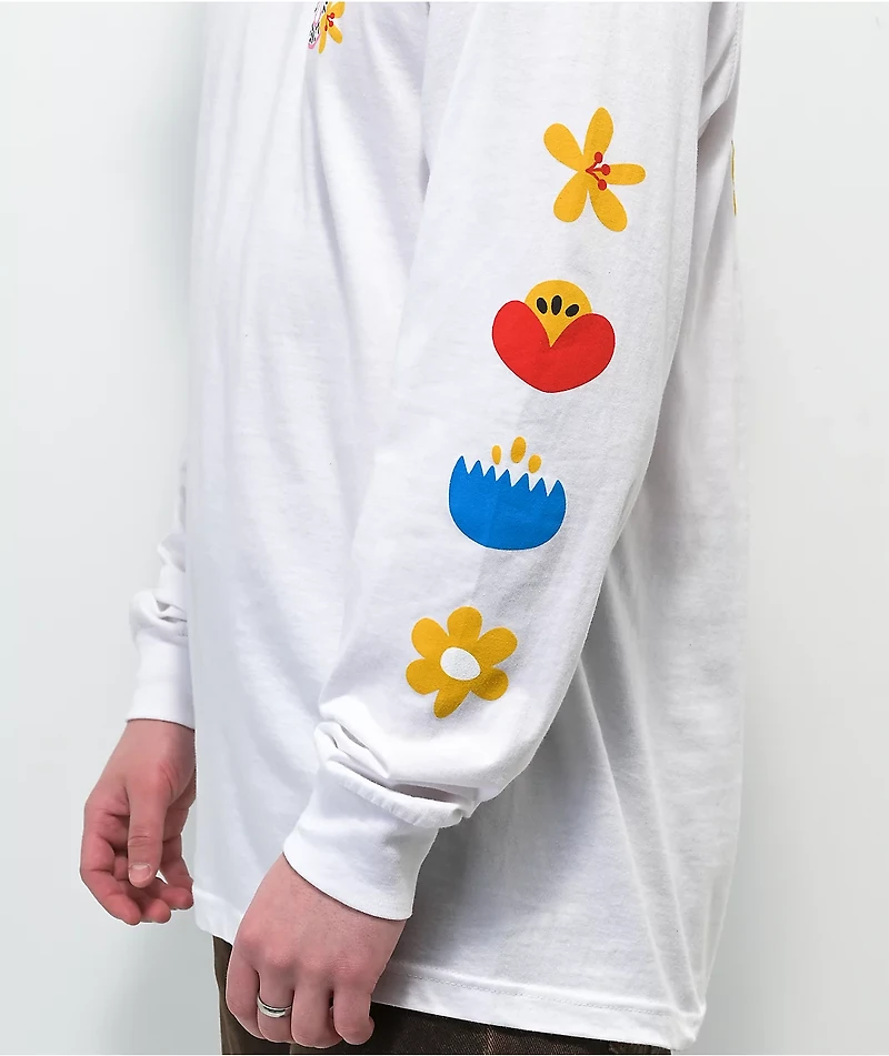 Cross Colours Live Colorful Lives White Long Sleeve T-Shirt