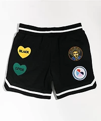 Cross Colours Patches Black Basketball Shorts