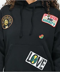 Cross Colours Patches Black Crop Hoodie