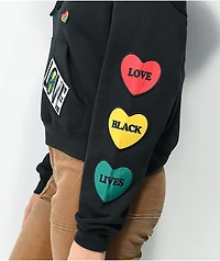 Cross Colours Patches Black Crop Hoodie