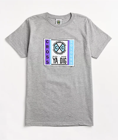 Cross Colours Puff Label Logo Grey T-Shirt