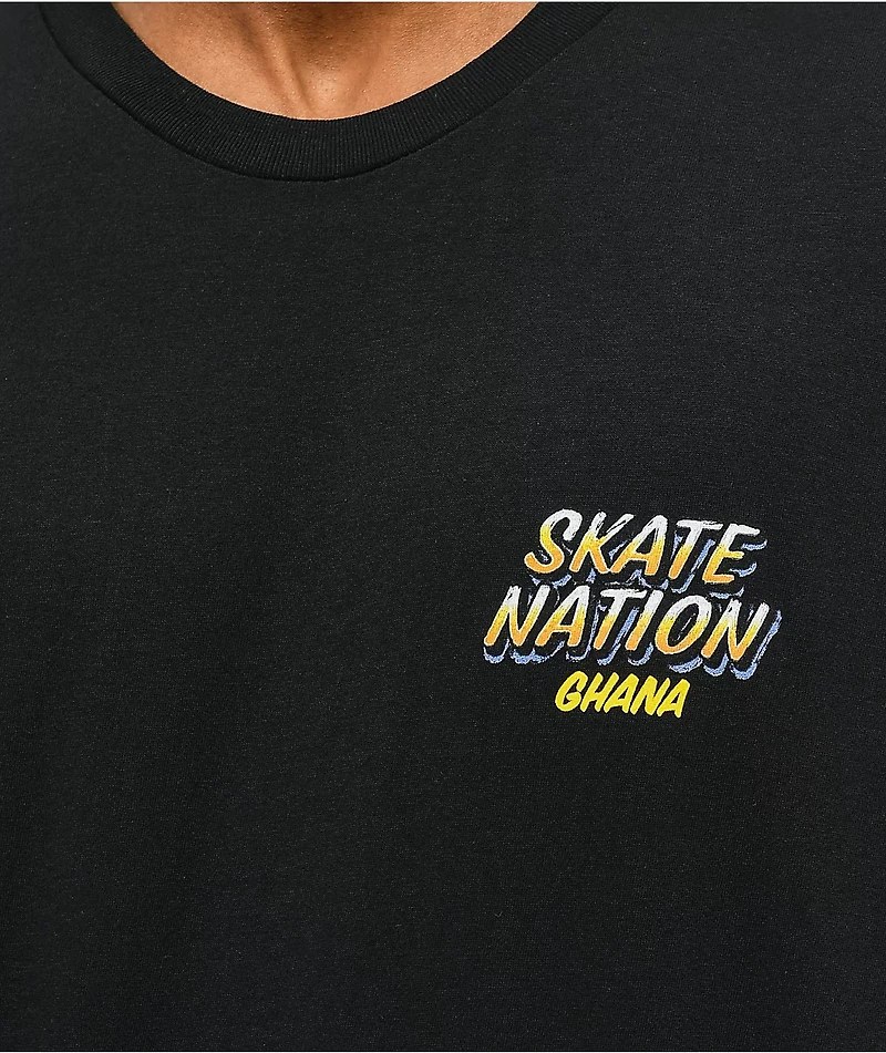 Cross Colours x Skate Nation Ghana Black T-Shirt