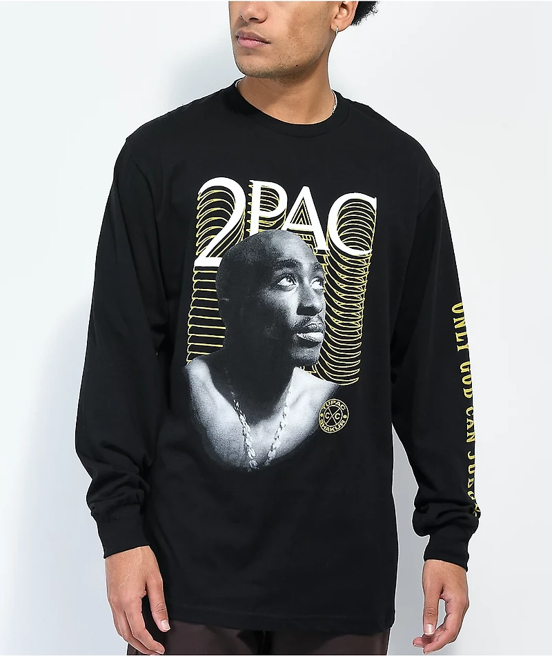 Cross Colours x Tupac Shakur Profile Black Long Sleeve T-Shirt