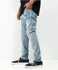 Crysp Atlantic Blue Rip & Repair Denim Skinny Jeans