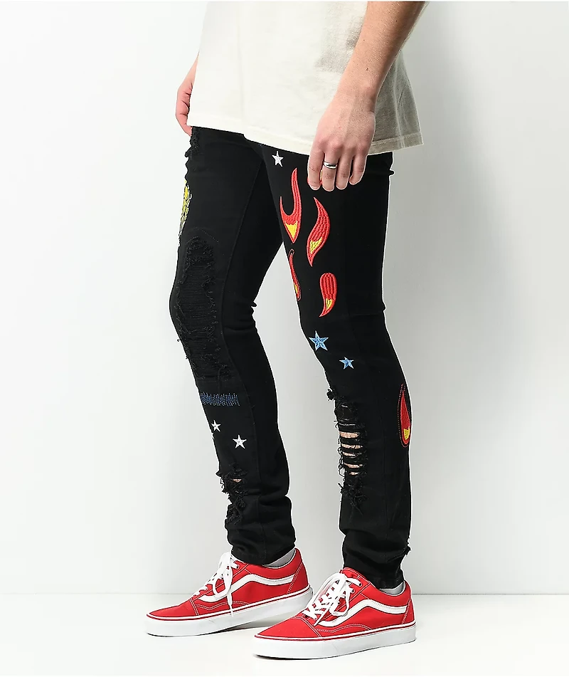Crysp Hagan Patchwork Black Jeans