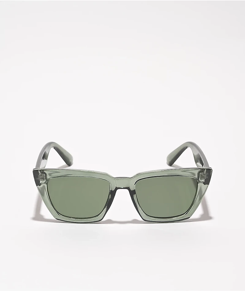 Crystal Green Cat Eye Sunglasses