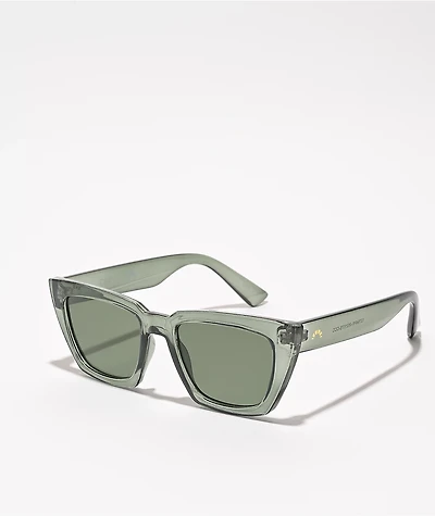 Crystal Green Cat Eye Sunglasses