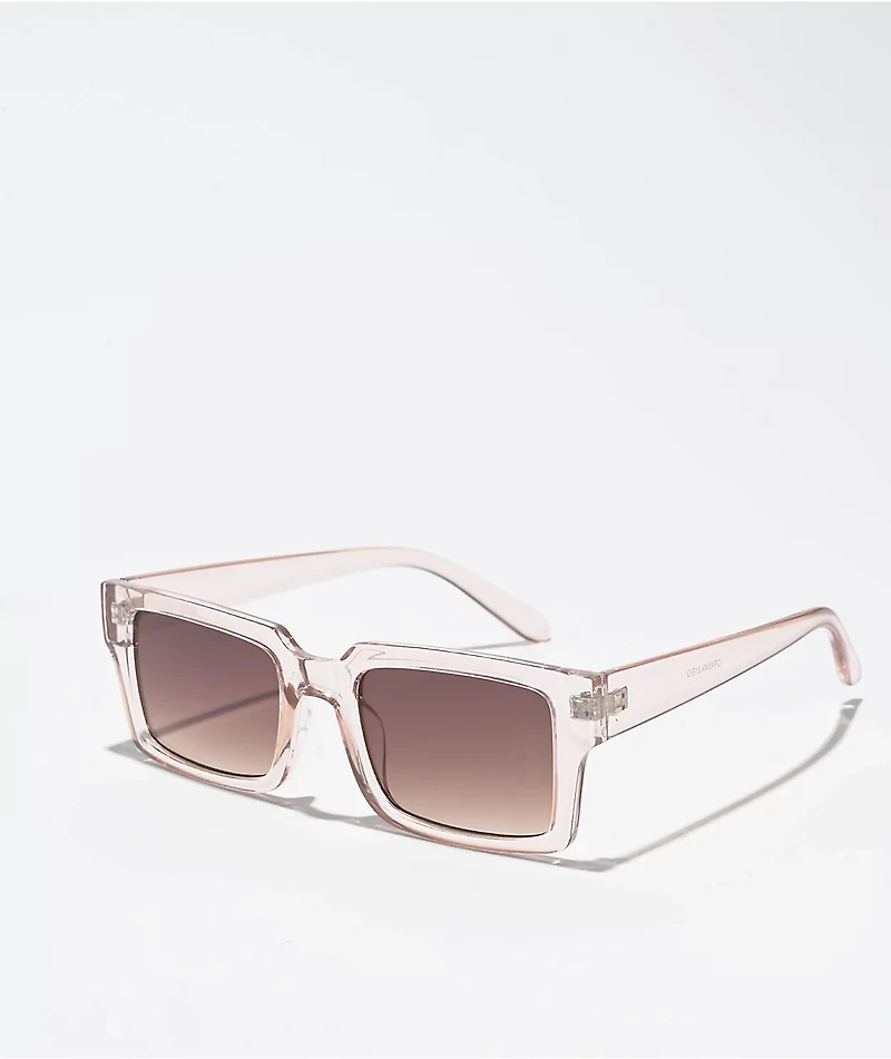 Crystal Tan & Brown Gradient Rectangle Sunglasses