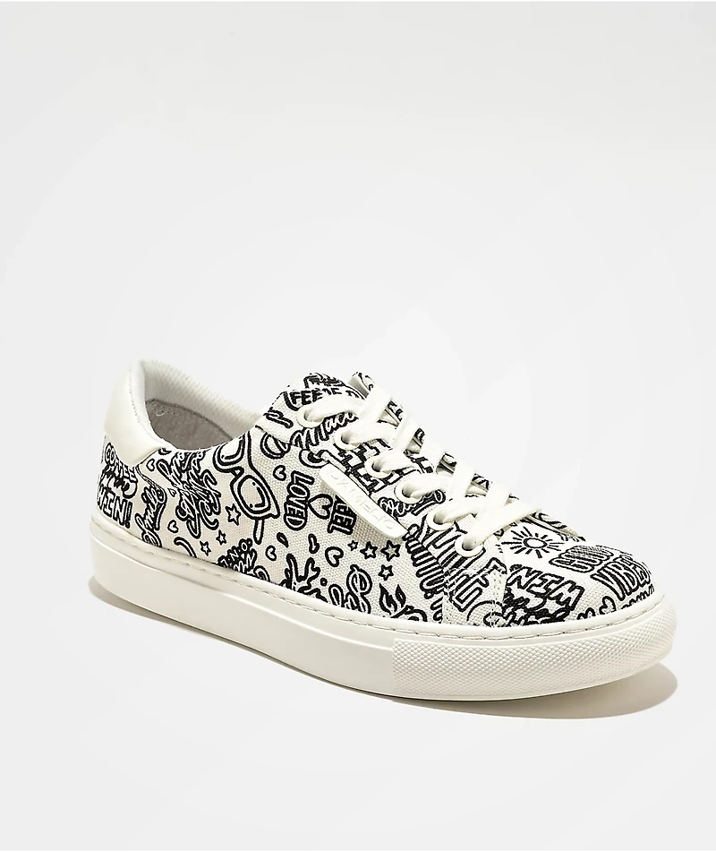 D'Amelio Footwear x Sharpie Coffee Print White Shoes