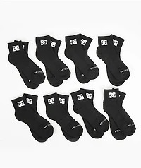 DC 8 Pack Black Ankle Socks