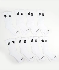 DC 8 Pack White Crew Socks