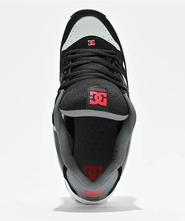 DC AT-2 Black, Grey & Red Skate Shoes