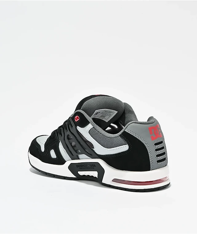 DC AT-2 Black, Grey & Red Skate Shoes