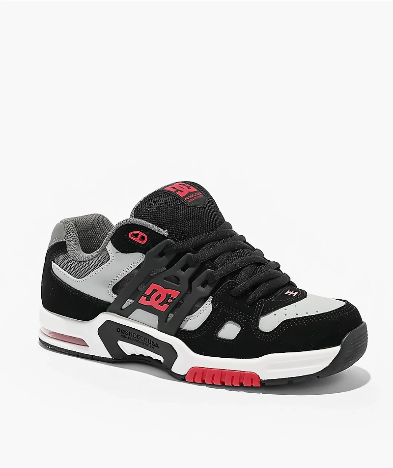 DC AT-2 Black, Grey & Red Skate Shoes