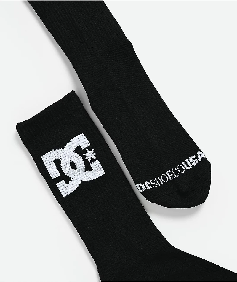 DC Big Star 3 Pack Black Crew Socks