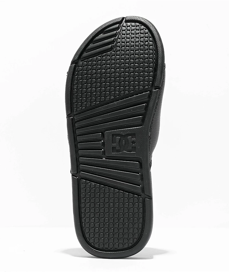 DC Bolsa Black & White Slide Sandals