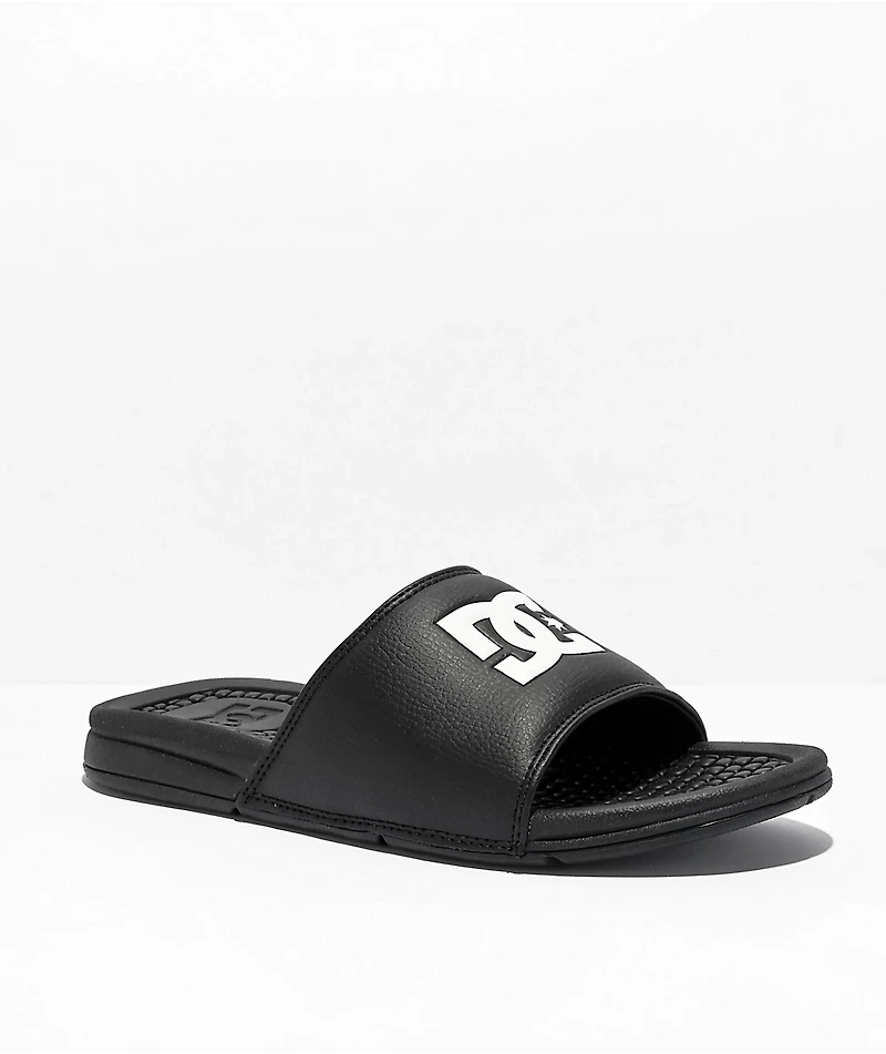 DC Bolsa Black & White Slide Sandals