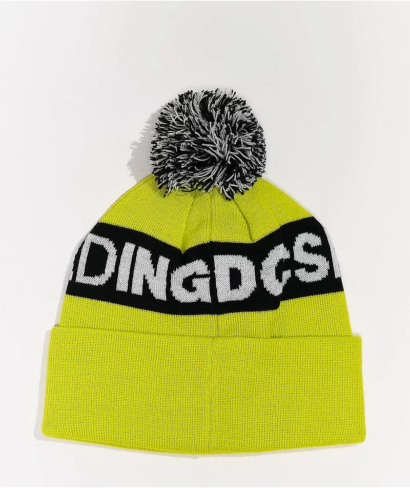 DC Chester Sulfur Yellow & Black Pom Beanie