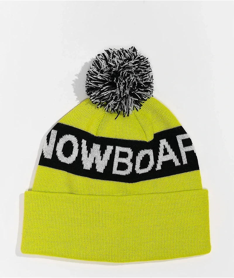 DC Chester Sulfur Yellow & Black Pom Beanie