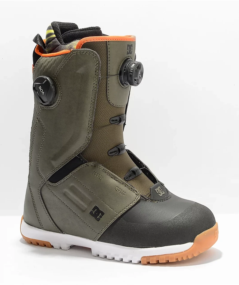 DC Control Olive Green Boa Snowboard Boots 2022