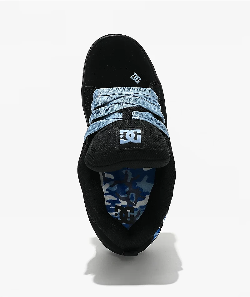 DC Court Graffik Black & Blue Camo Skate Shoes