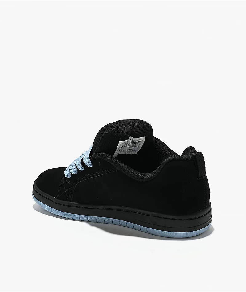 DC Court Graffik Black & Blue Camo Skate Shoes