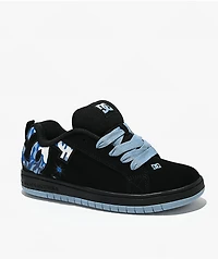 DC Court Graffik Black & Blue Camo Skate Shoes
