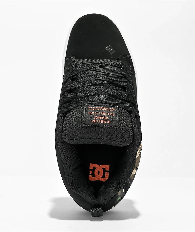 DC Court Graffik Black & Camo Skate Shoes