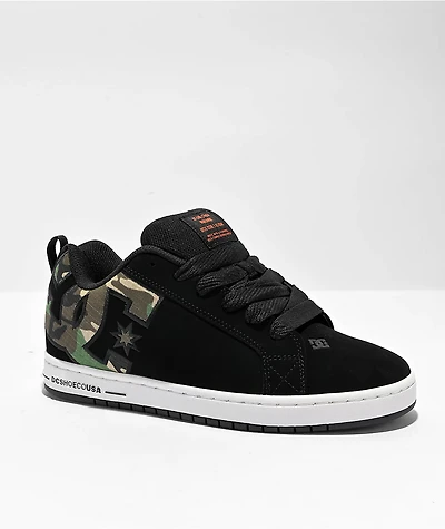 DC Court Graffik Black & Camo Skate Shoes