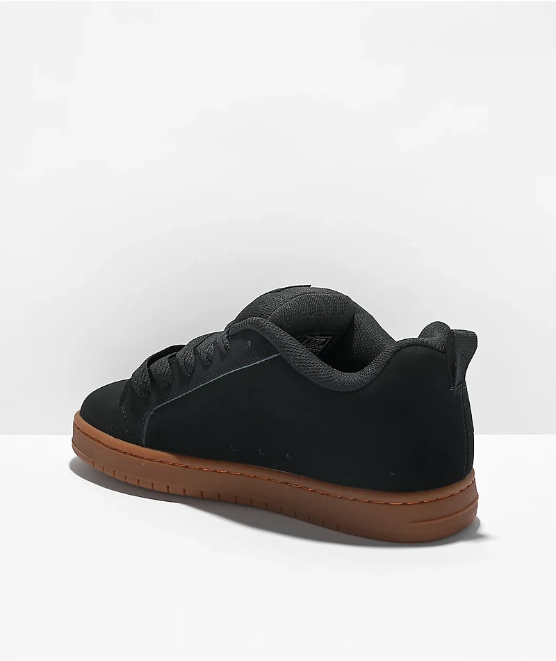 DC Court Graffik Black & Gum Skate Shoes