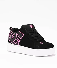DC Court Graffik Black & Hot Pink Platform Skate Shoes