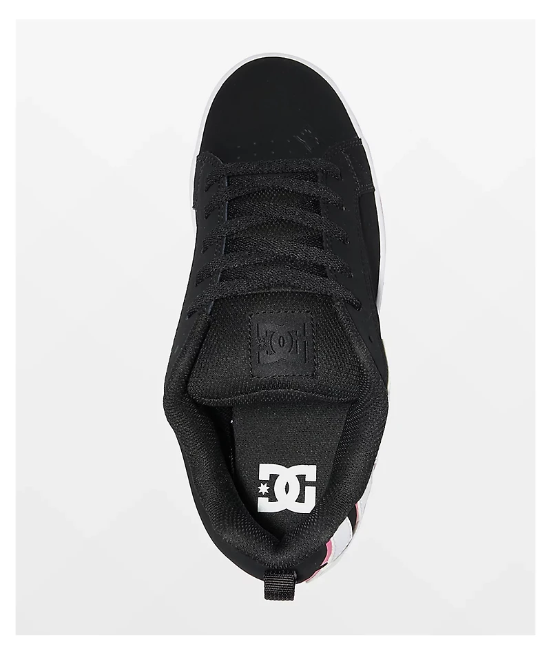 DC Court Graffik Black & Hot Pink Skate Shoes