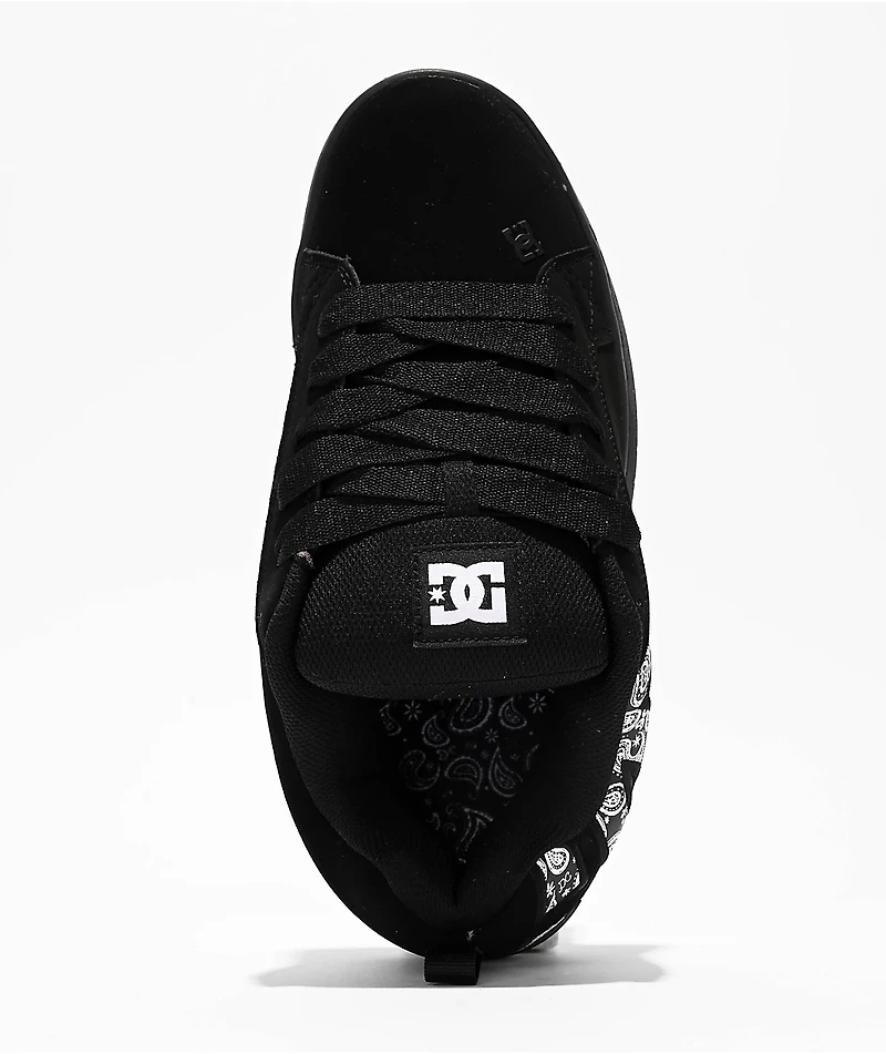 DC Court Graffik Black & Paisley Skate Shoes