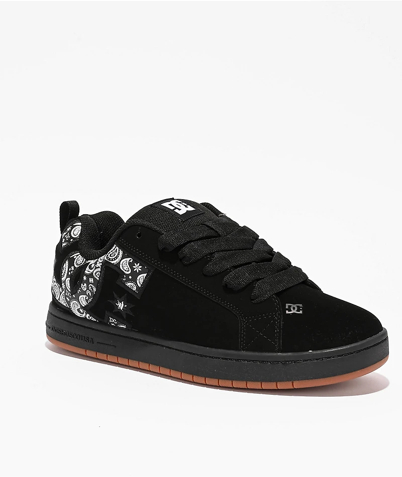 DC Court Graffik Black & Paisley Skate Shoes