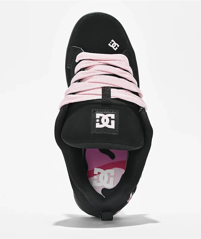 DC Court Graffik Black & Pink Camo Skate Shoes