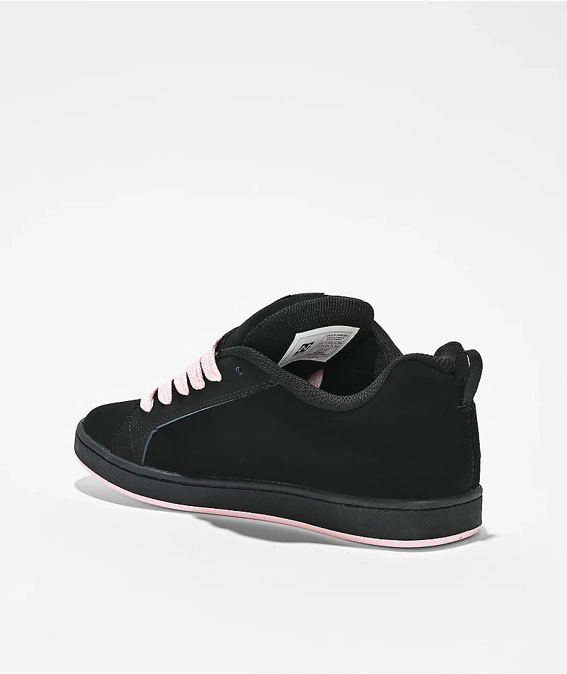 DC Court Graffik Black & Pink Camo Skate Shoes