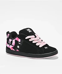 DC Court Graffik Black & Pink Camo Skate Shoes