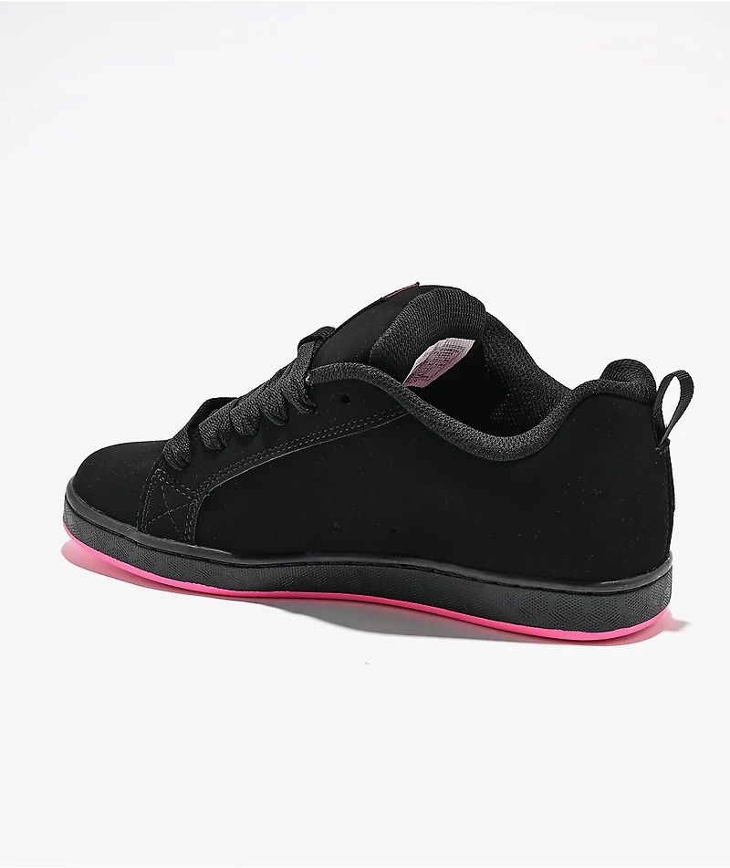 DC Court Graffik Black & Pink Zebra Skate Shoes
