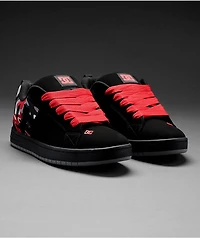 DC Court Graffik Black & Red Camo Skate Shoes