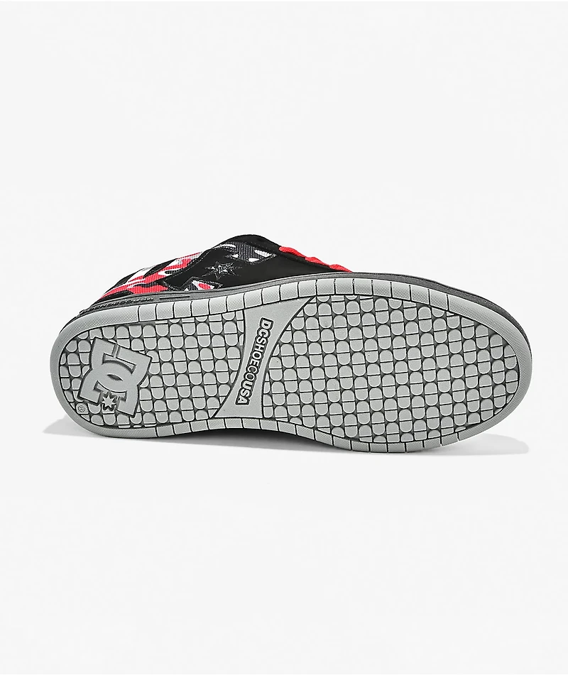 DC Court Graffik Black & Red Camo Skate Shoes