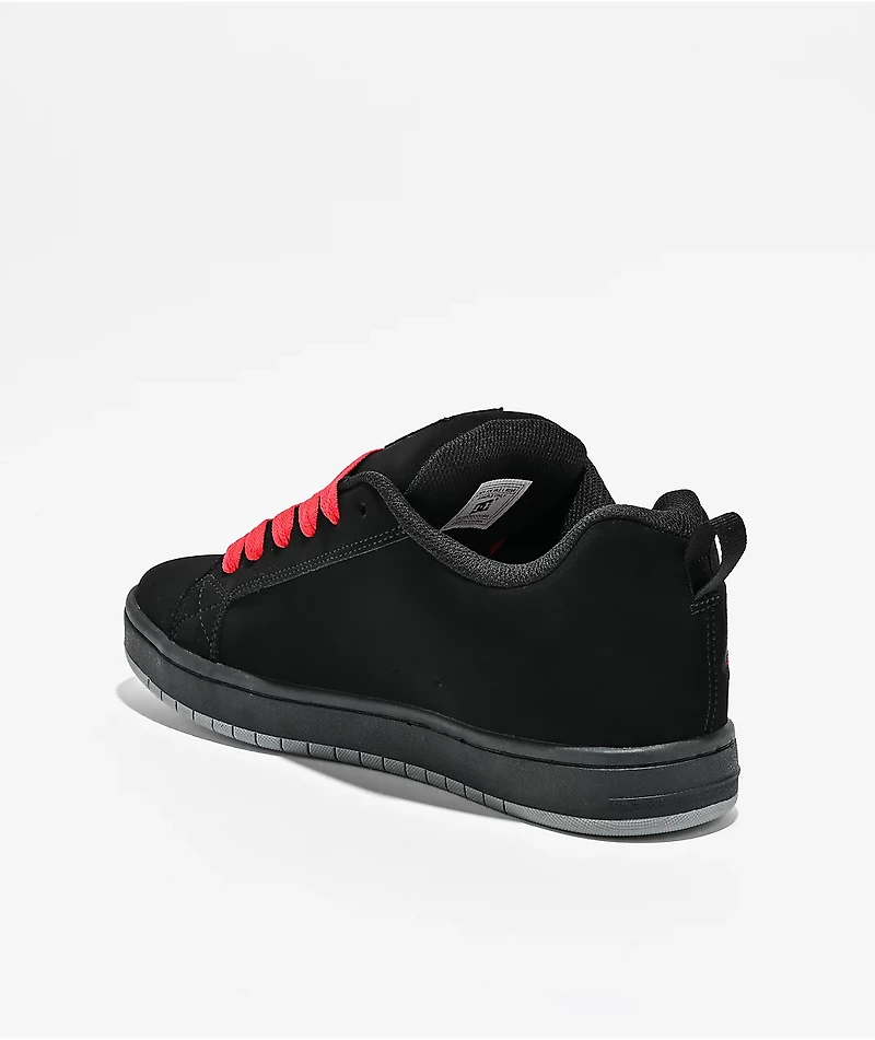 DC Court Graffik Black & Red Camo Skate Shoes